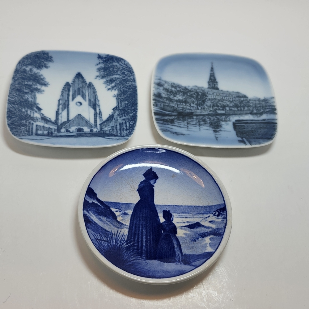 3 Mini Vit Copenhagen Denmark Plates" FANO", "Grundtvigs", & "Christiansborg" - Picture 4 of 17